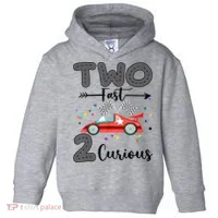 Two Fast 2 Curious Racing 2nd Birthday gift Toddler Hoodie thumb 0