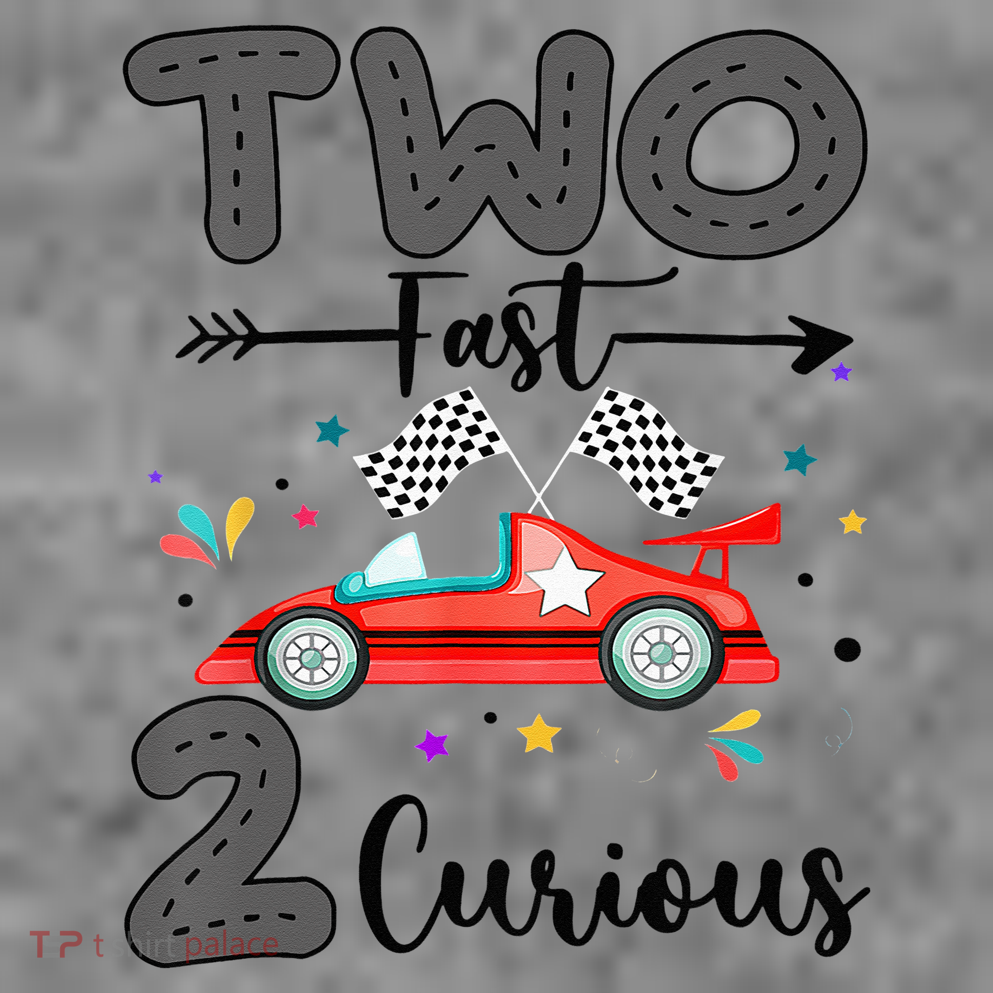 Two Fast 2 Curious Racing 2nd Birthday gift Toddler Hoodie