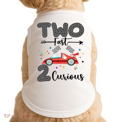 Two Fast 2 Curious Racing 2nd Birthday gift Doggie Tank