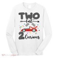 Two Fast 2 Curious Racing 2nd Birthday gift Long Sleeve Shirt thumb 0
