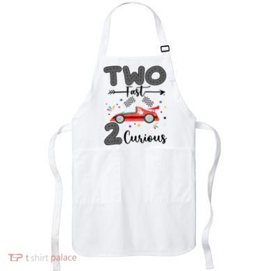 Two Fast 2 Curious Racing 2nd Birthday gift Apron