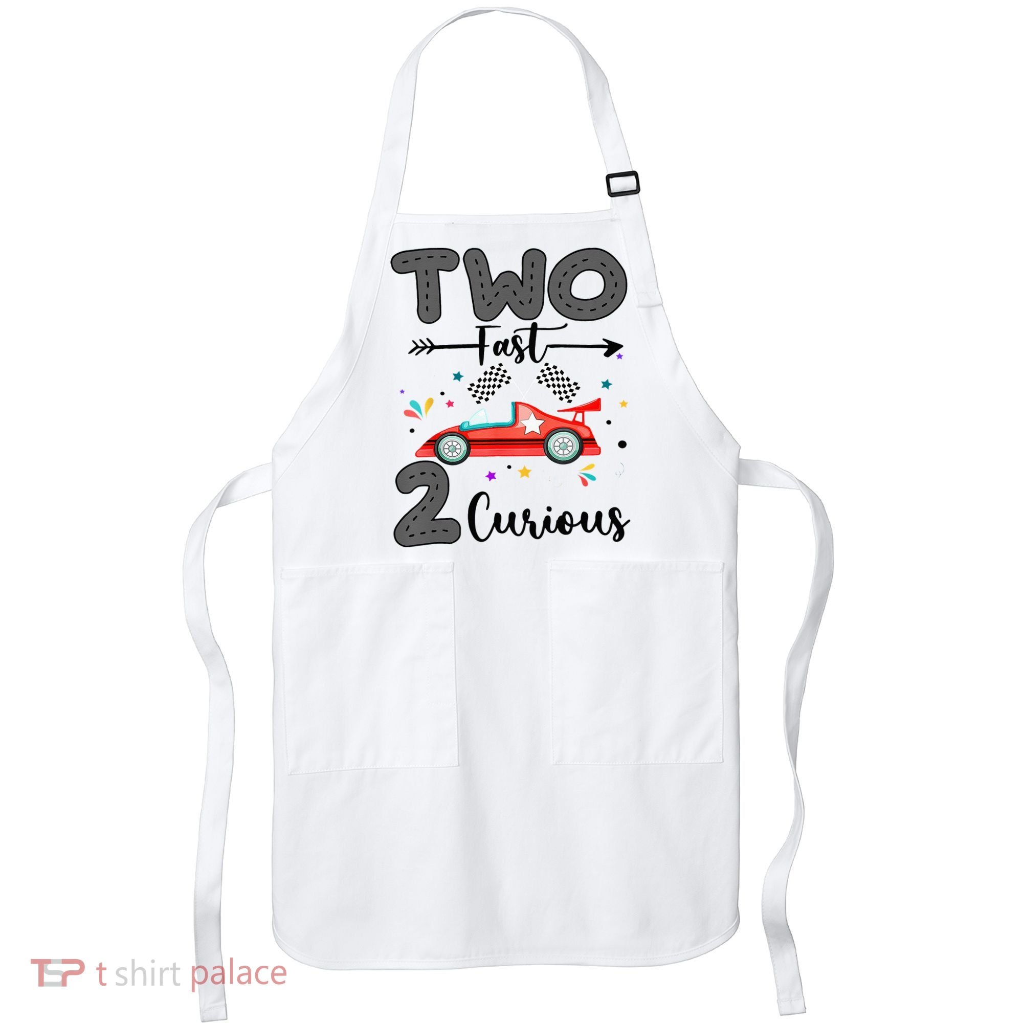 Two Fast 2 Curious Racing 2nd Birthday gift Apron