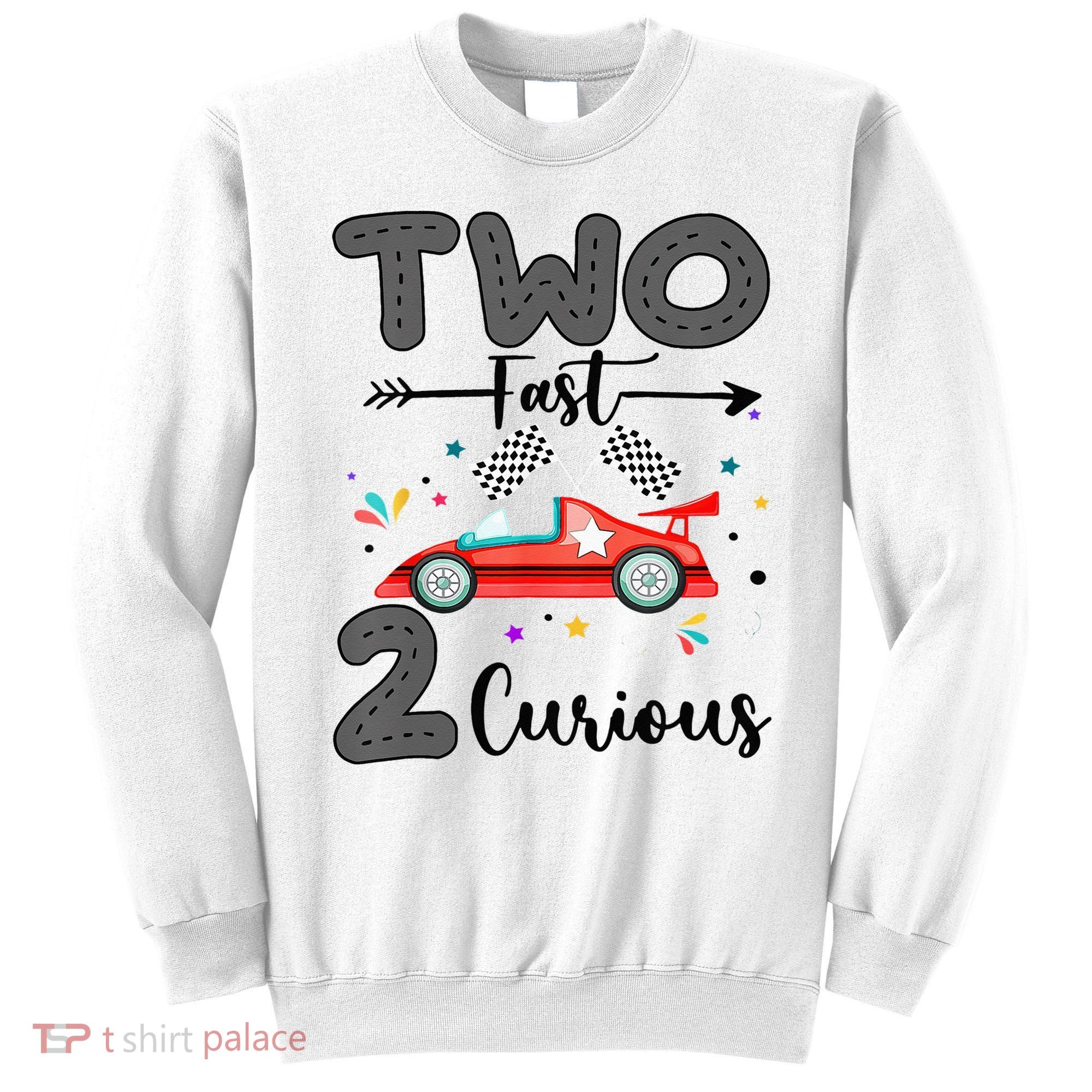 Two Fast 2 Curious Racing 2nd Birthday gift Sweatshirt