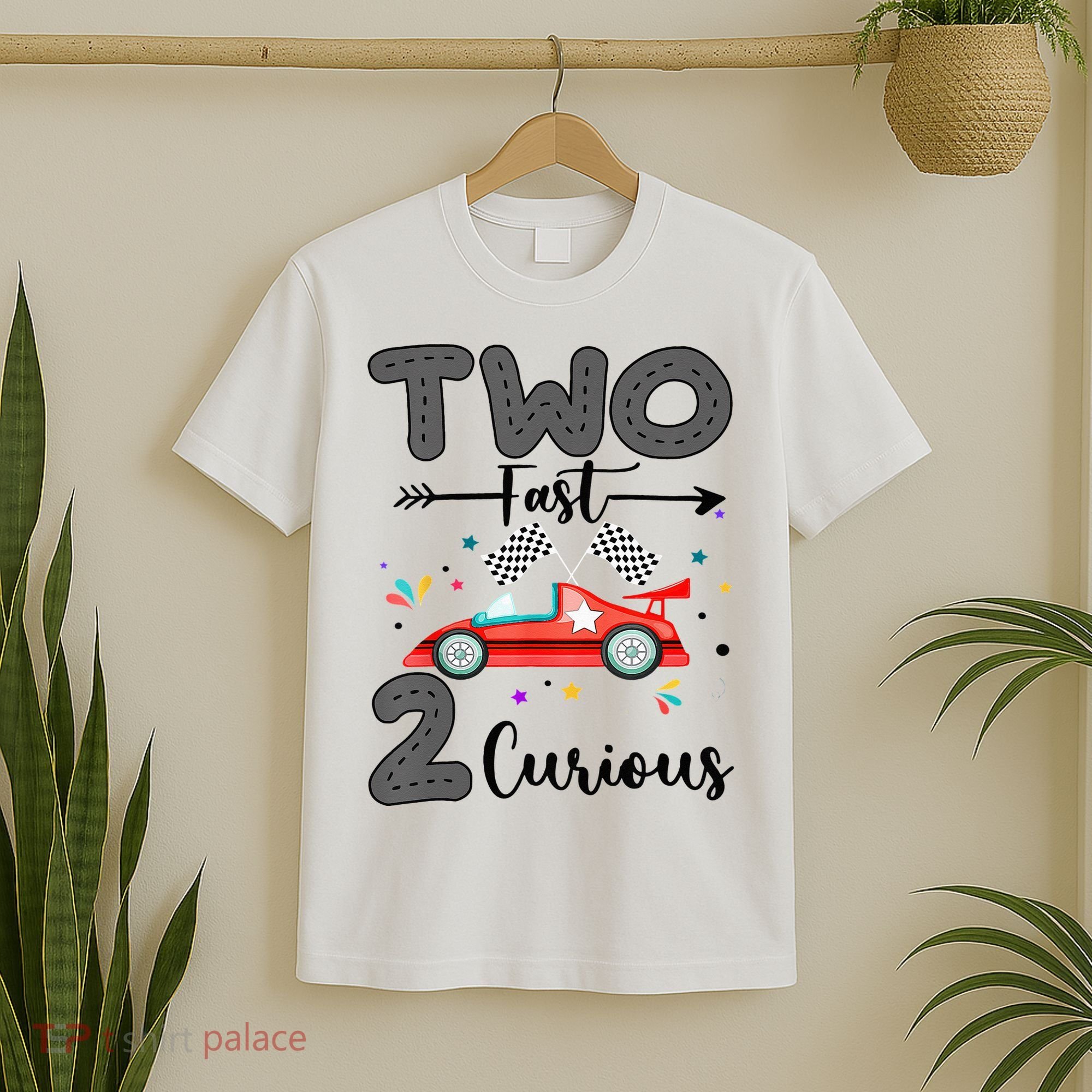 Two Fast 2 Curious Racing 2nd Birthday gift T-Shirt