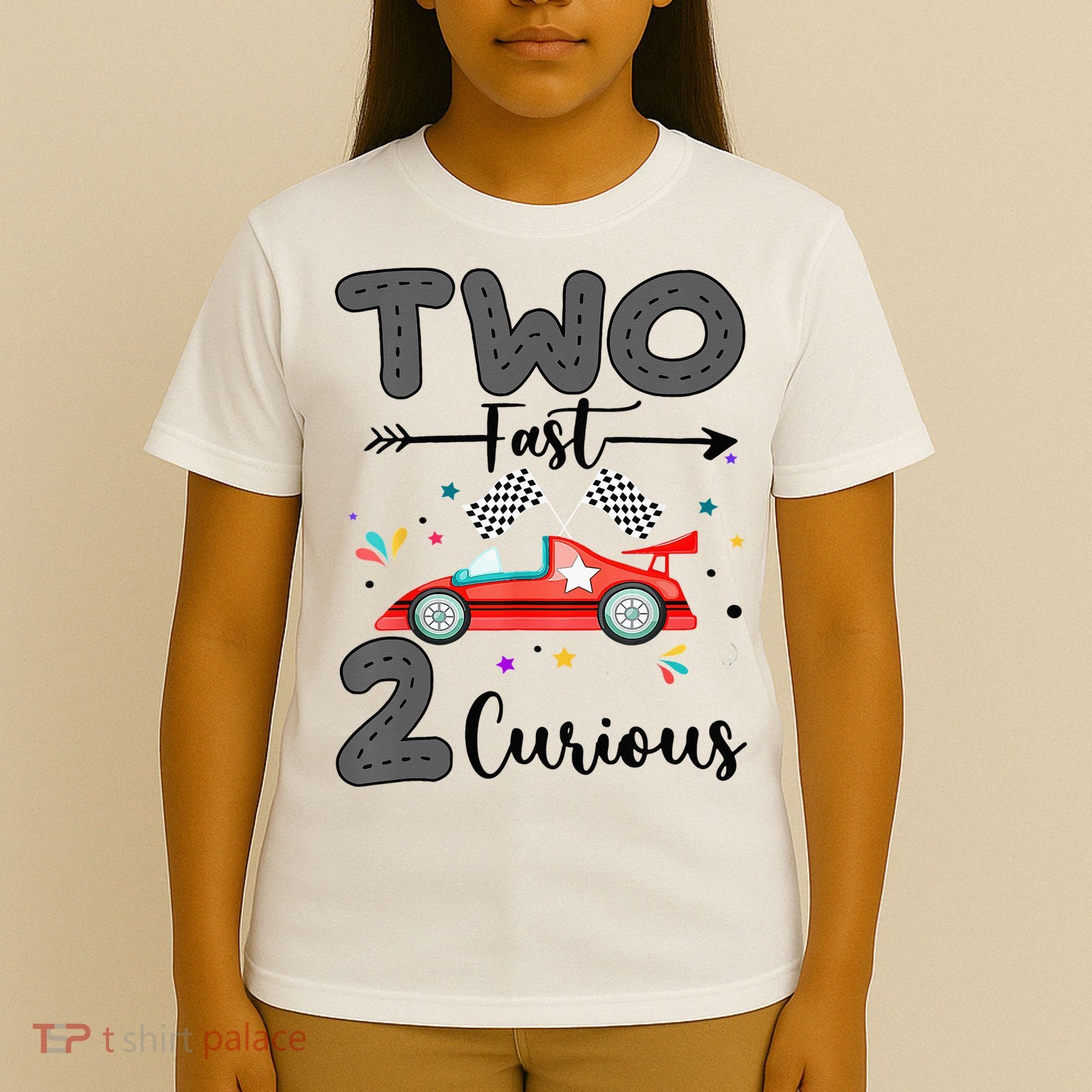 Two Fast 2 Curious Racing 2nd Birthday gift T-Shirt