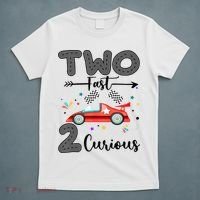 Two Fast 2 Curious Racing 2nd Birthday gift T-Shirt thumb 5