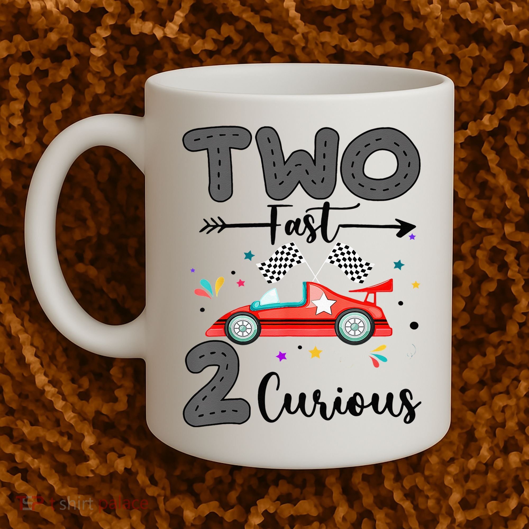 Two Fast 2 Curious Racing 2nd Birthday gift Coffee Mug