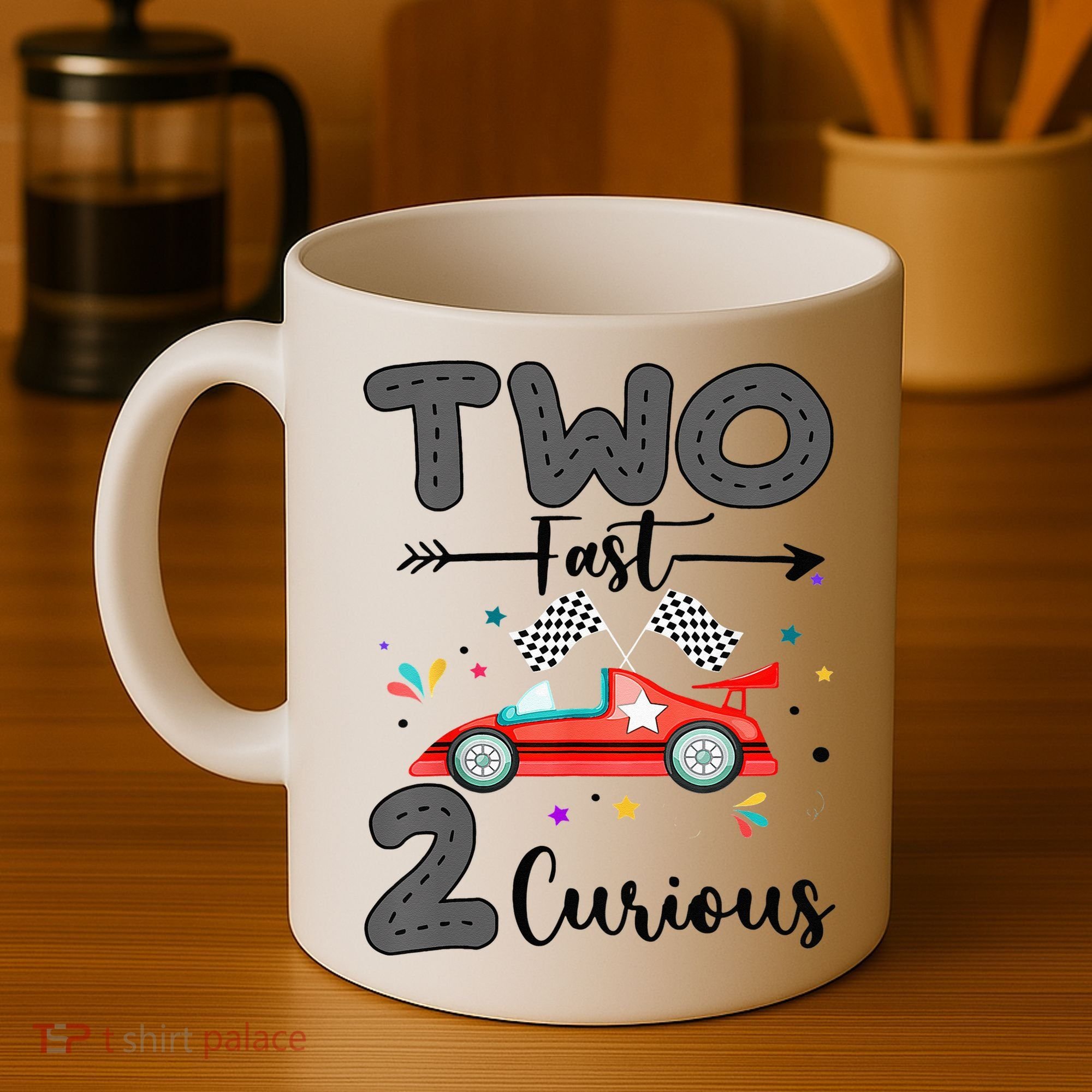 Two Fast 2 Curious Racing 2nd Birthday gift Coffee Mug