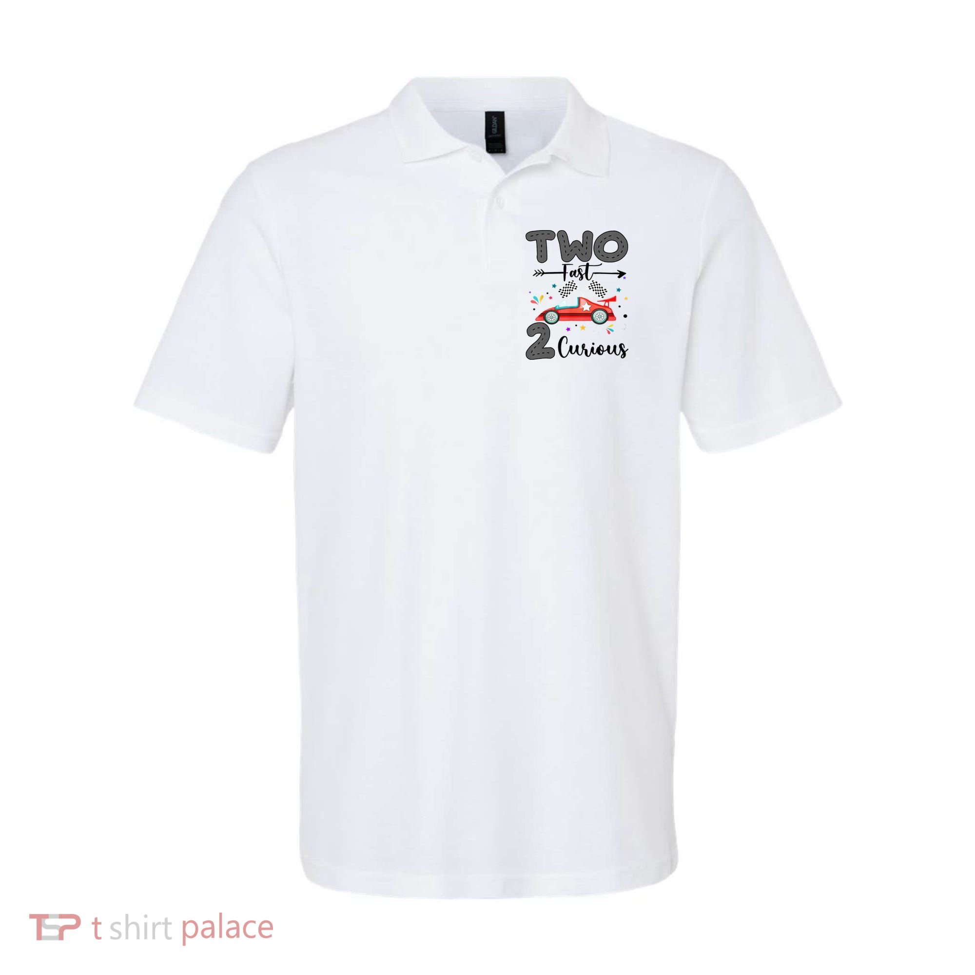 Two Fast 2 Curious Racing 2nd Birthday gift Polo