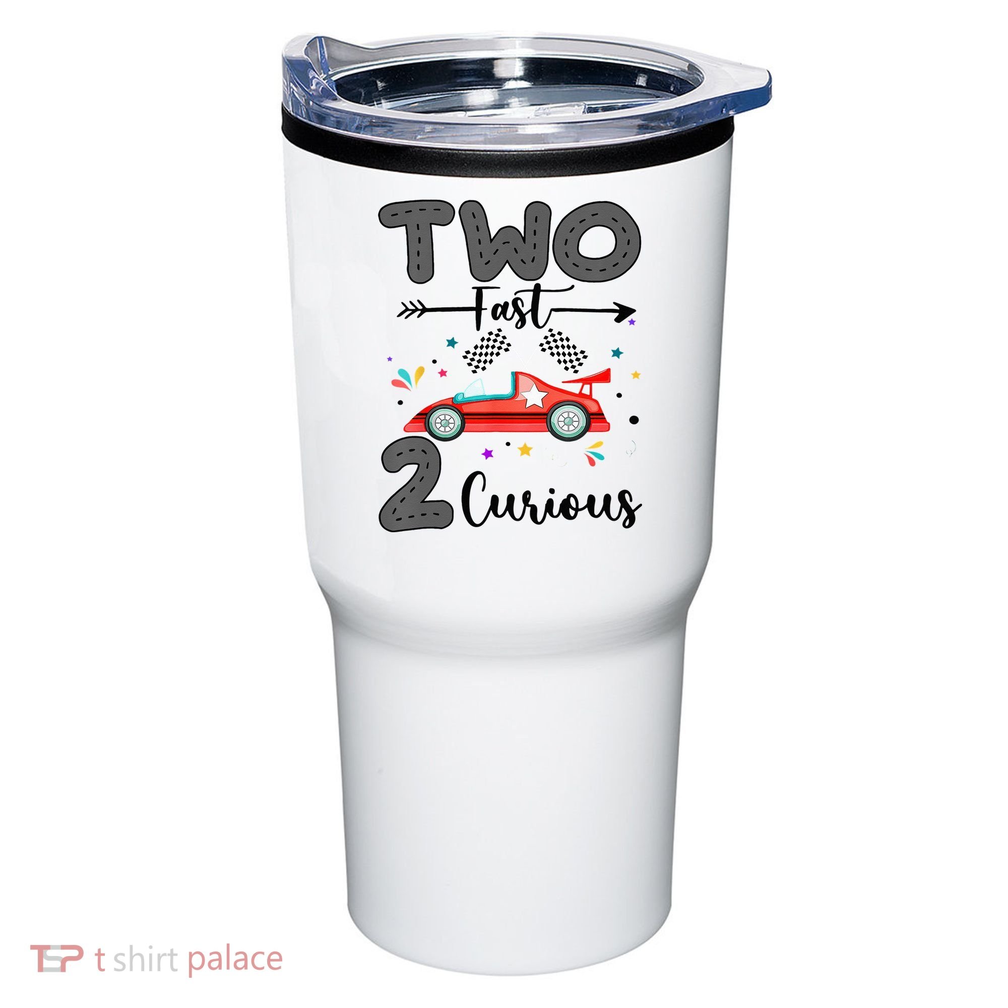 Two Fast 2 Curious Racing 2nd Birthday gift Tumbler