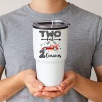 Two Fast 2 Curious Racing 2nd Birthday gift Tumbler thumb 2