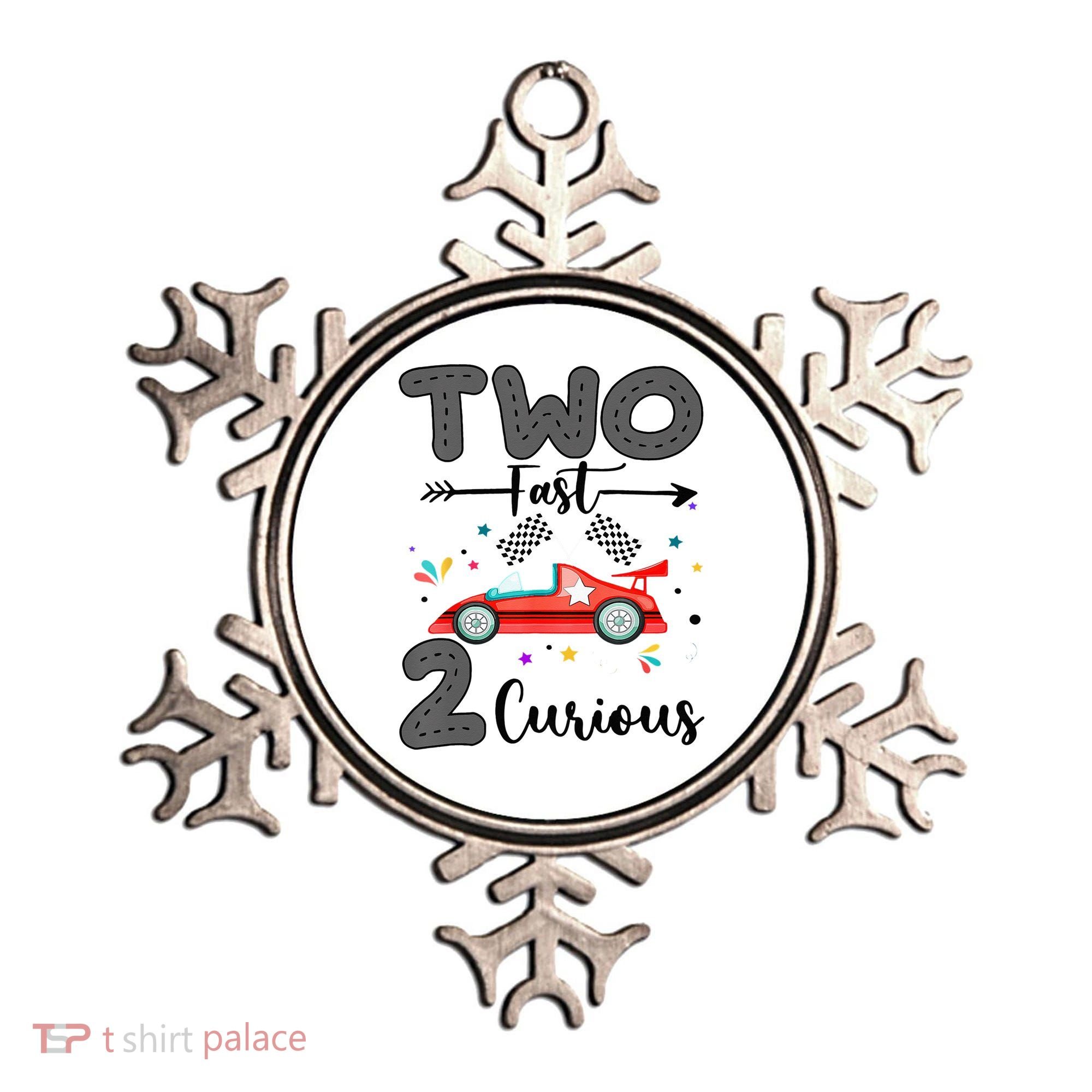 Two Fast 2 Curious Racing 2nd Birthday gift Ornament