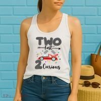 Two Fast 2 Curious Racing 2nd Birthday gift Women's Tank Top thumb 2