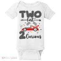 Two Fast 2 Curious Racing 2nd Birthday gift Baby Bodysuit thumb 0