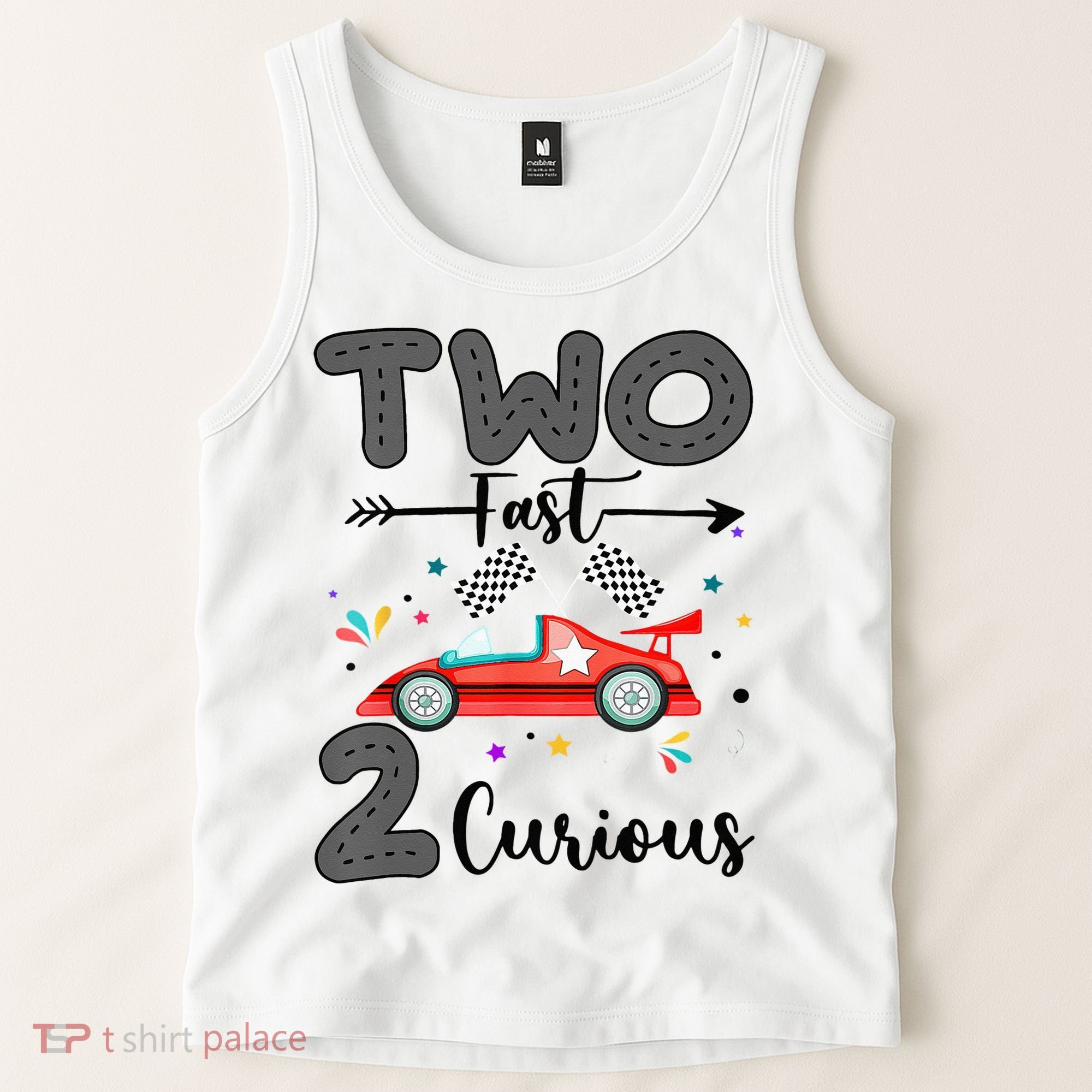 Two Fast 2 Curious Racing 2nd Birthday gift Tank Top