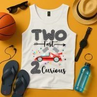 Two Fast 2 Curious Racing 2nd Birthday gift Tank Top thumb 4