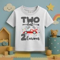Two Fast 2 Curious Racing 2nd Birthday gift Toddler T-Shirt thumb 3