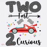 Two Fast 2 Curious Racing 2nd Birthday gift Toddler T-Shirt thumb 4