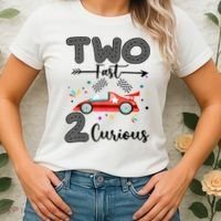 Two Fast 2 Curious Racing 2nd Birthday gift Women's T-Shirt thumb 2