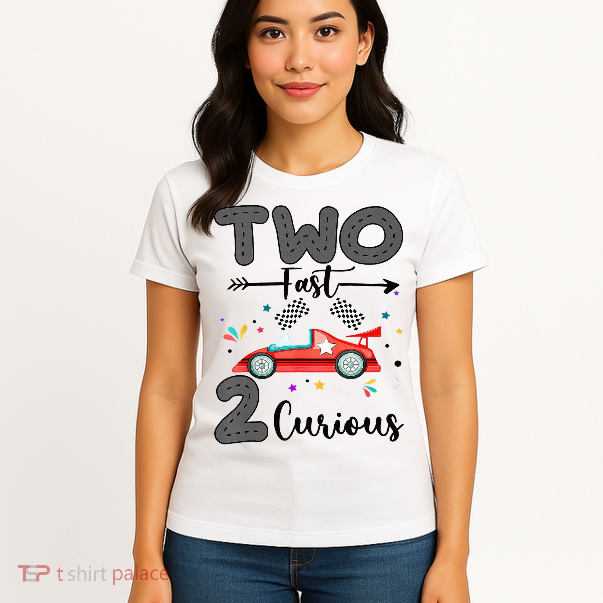 Two Fast 2 Curious Racing 2nd Birthday gift Women's T-Shirt