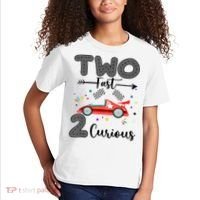 Two Fast 2 Curious Racing 2nd Birthday gift Kids T-Shirt thumb 2