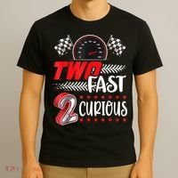 Two Fast 2 Curious Birthday Decorations 2nd Bday T-Shirt thumb 3
