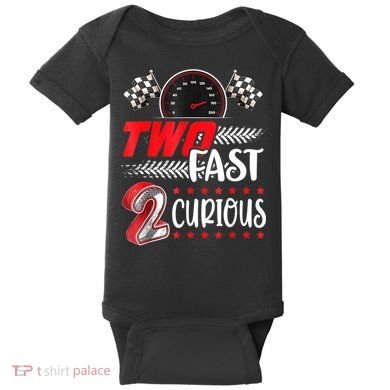 Two Fast 2 Curious Birthday Decorations 2nd Bday Baby Bodysuit