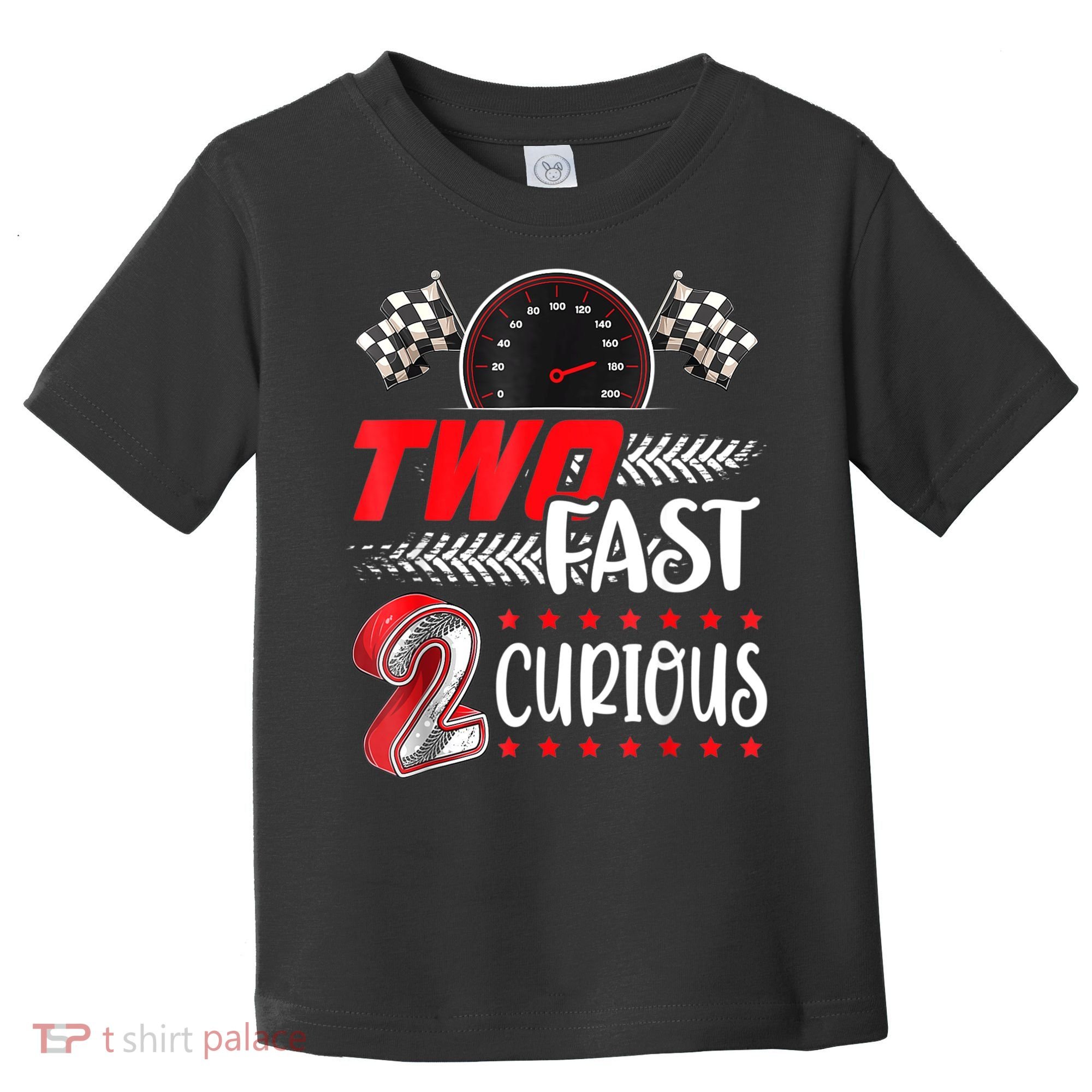Two Fast 2 Curious Birthday Decorations 2nd Bday Toddler T-Shirt