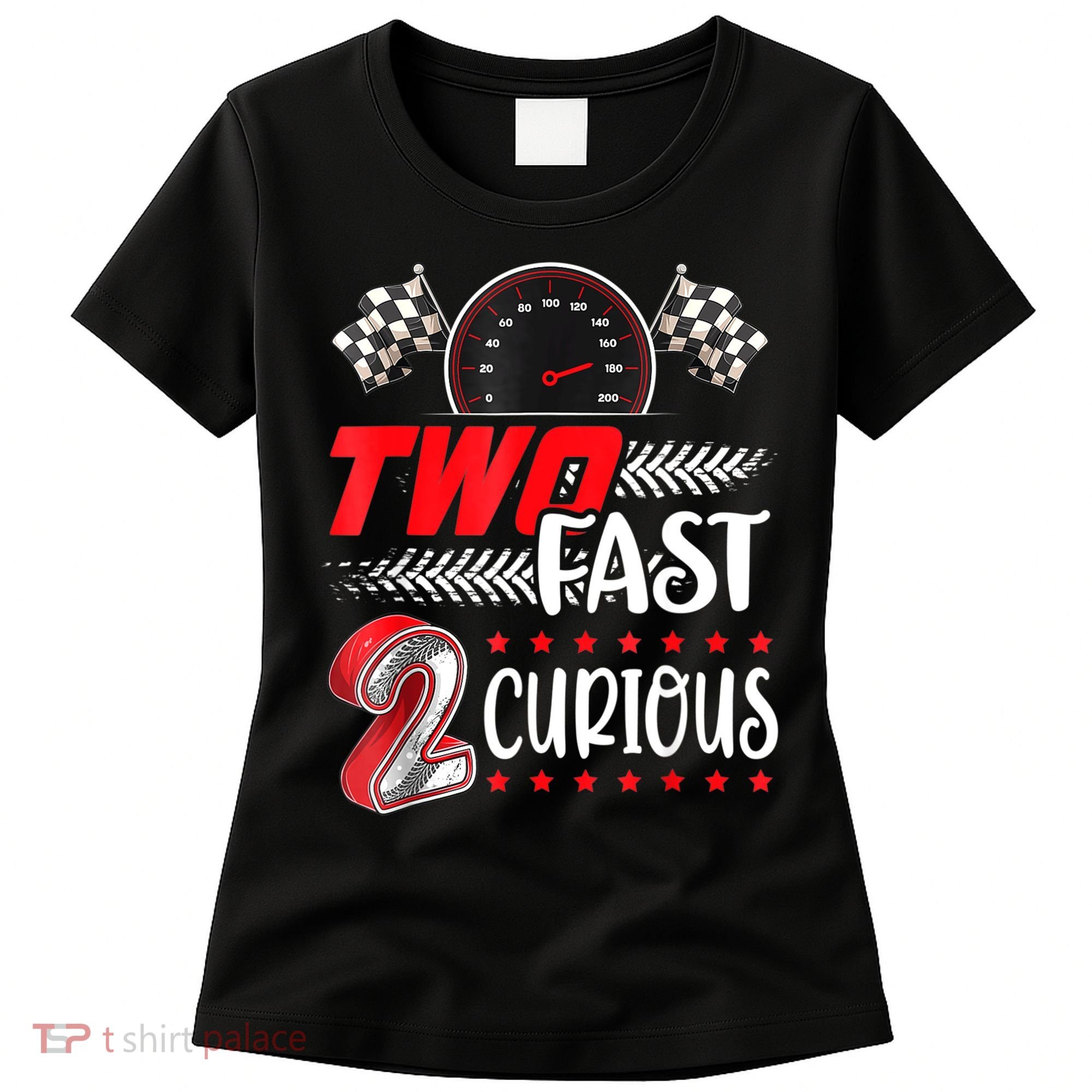 Two Fast 2 Curious Birthday Decorations 2nd Bday Women's T-Shirt