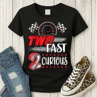 Two Fast 2 Curious Birthday Decorations 2nd Bday Women's T-Shirt thumb 3