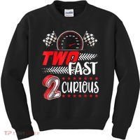 Two Fast 2 Curious Birthday Decorations 2nd Bday Kids Sweatshirt thumb 0