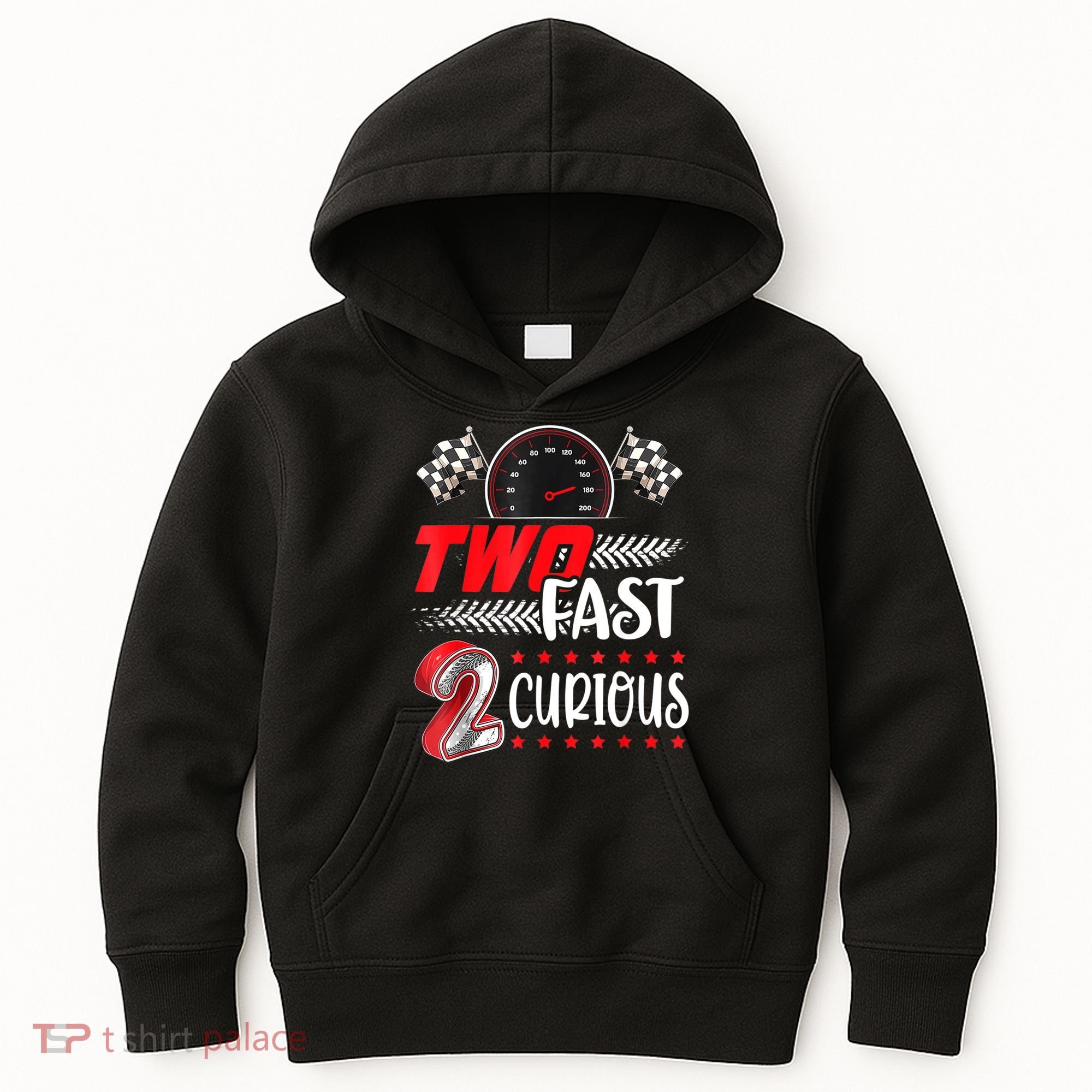 Two Fast 2 Curious Birthday Decorations 2nd Bday Kids Hoodie