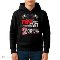 Two Fast 2 Curious Birthday Decorations 2nd Bday Kids Hoodie thumb 4