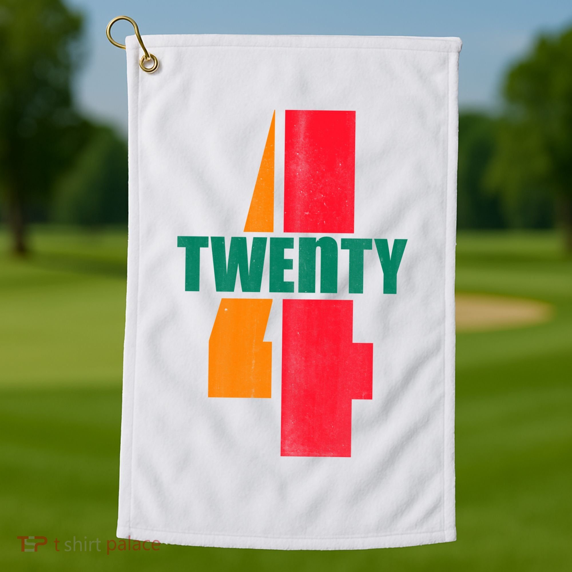 Twenty Four 24 Spoof Birthday Logo Golf Towel