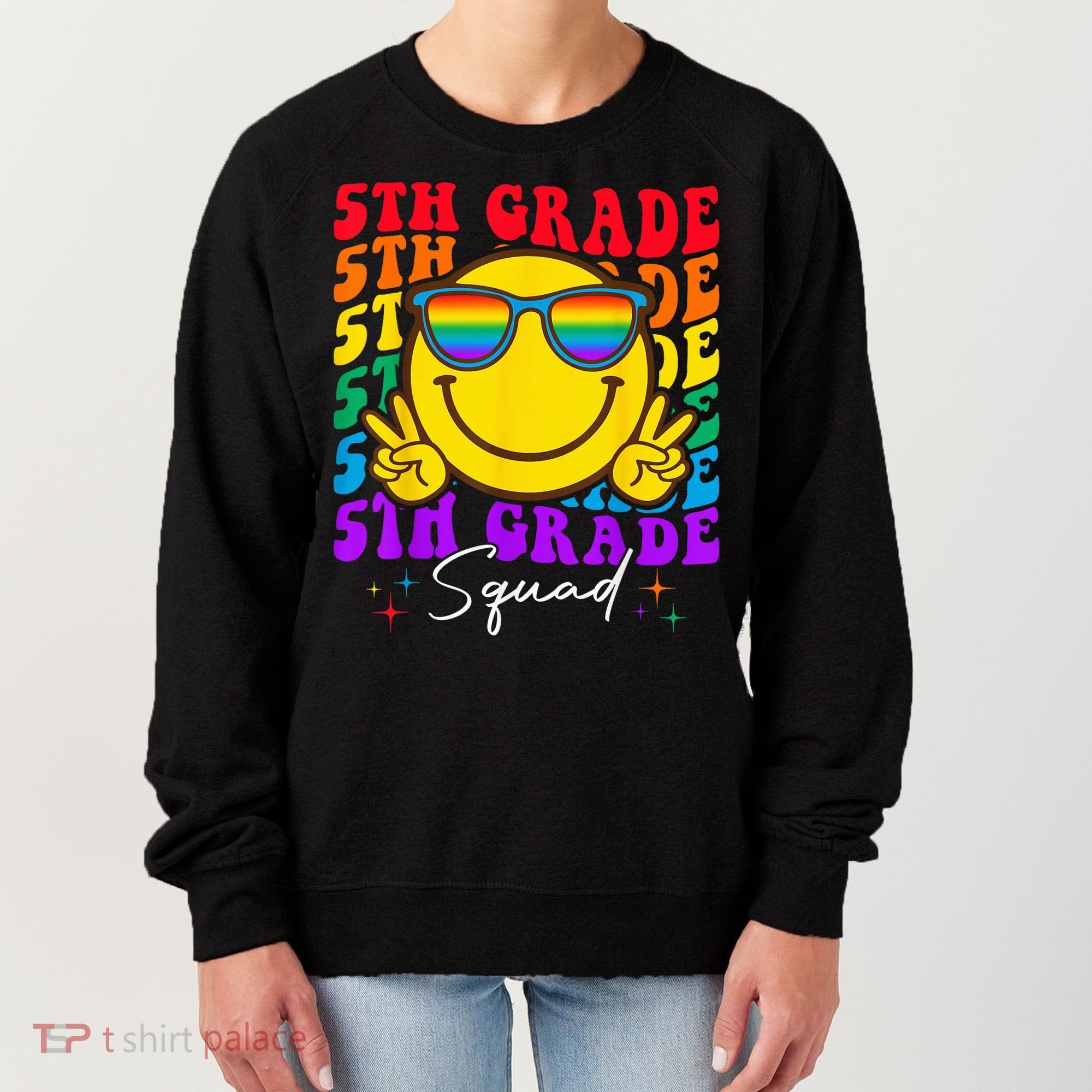 Team Fifth 5th Grade Squad Teacher Boy Girls Back To School Women's Sweatshirt