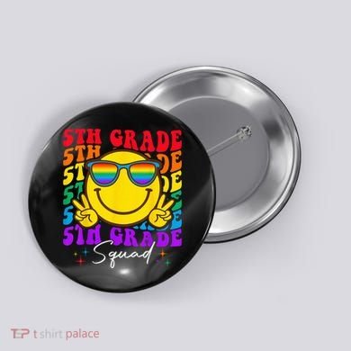 Team Fifth 5th Grade Squad Teacher Boy Girls Back To School Button
