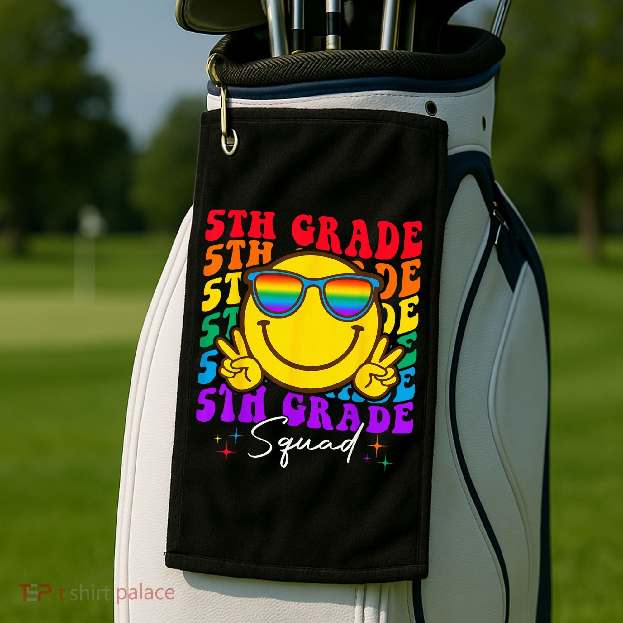 Team Fifth 5th Grade Squad Teacher Boy Girls Back To School Golf Towel