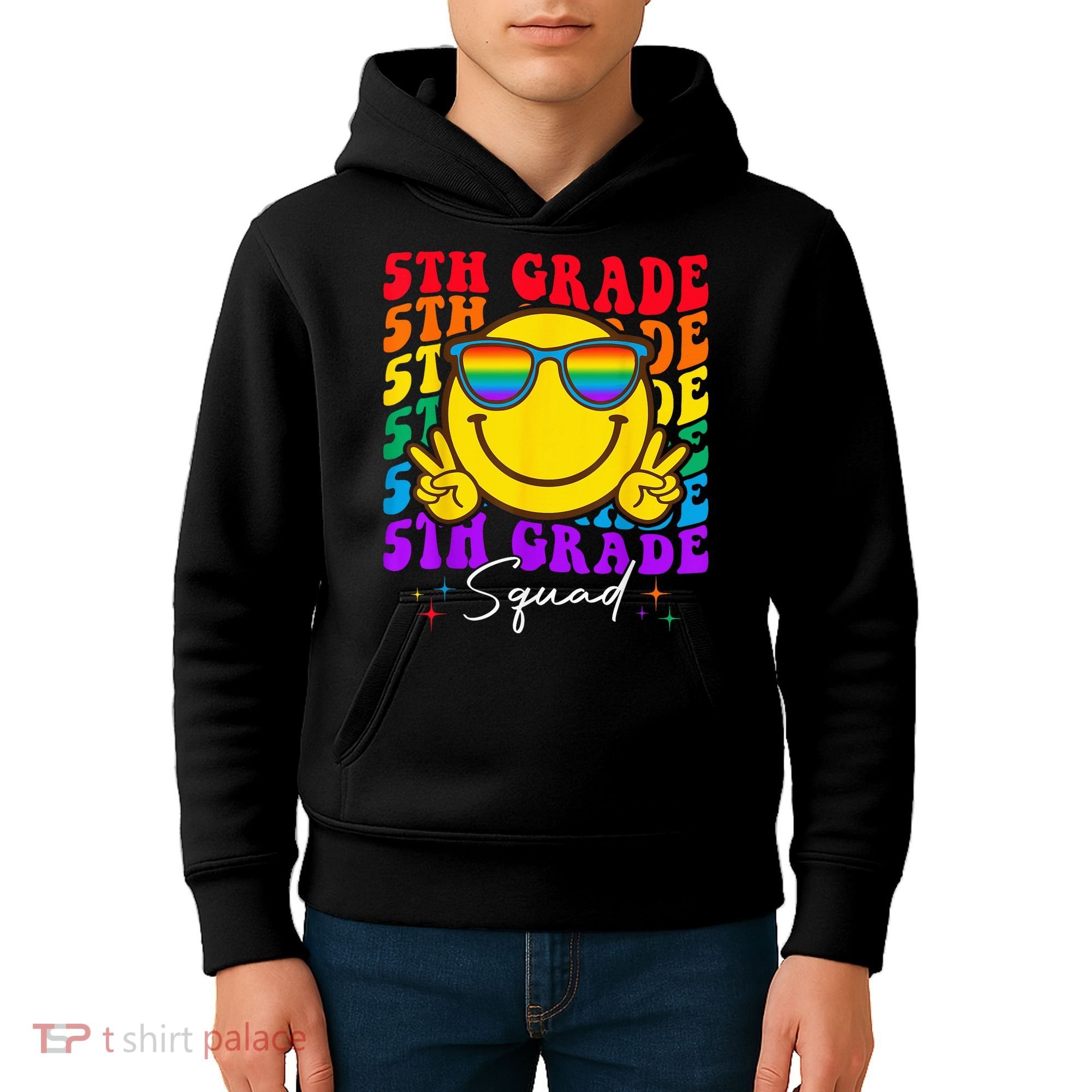 Team Fifth 5th Grade Squad Teacher Boy Girls Back To School Kids Hoodie