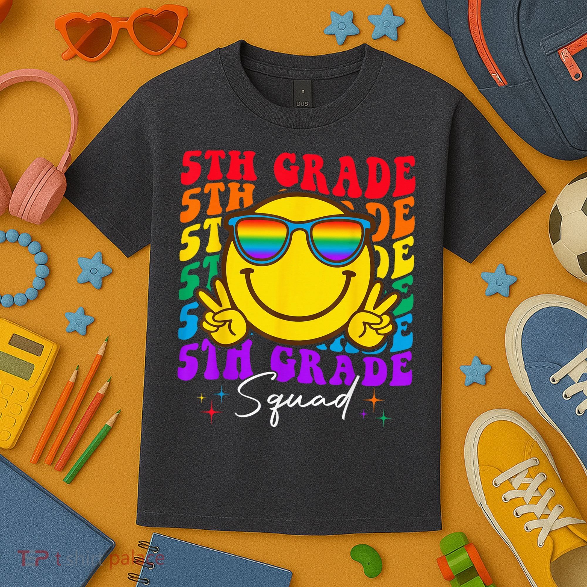 Team Fifth 5th Grade Squad Teacher Boy Girls Back To School Kids T-Shirt