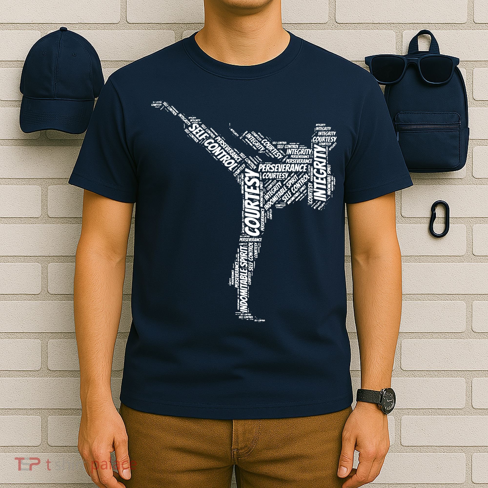 Taekwondo Fighter 5 Tenets Of TKD Martial Arts T-Shirt