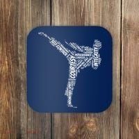 Taekwondo Fighter 5 Tenets Of TKD Martial Arts Coaster thumb 0