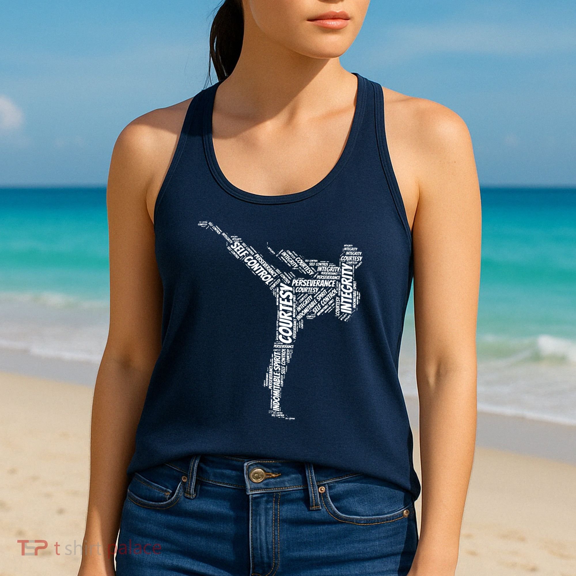 Taekwondo Fighter 5 Tenets Of TKD Martial Arts Women's Tank Top