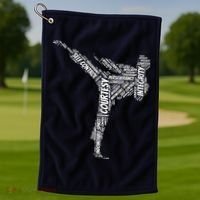 Taekwondo Fighter 5 Tenets Of TKD Martial Arts Golf Towel thumb 1