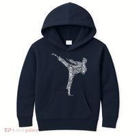 Taekwondo Fighter 5 Tenets Of TKD Martial Arts Kids Hoodie thumb 0
