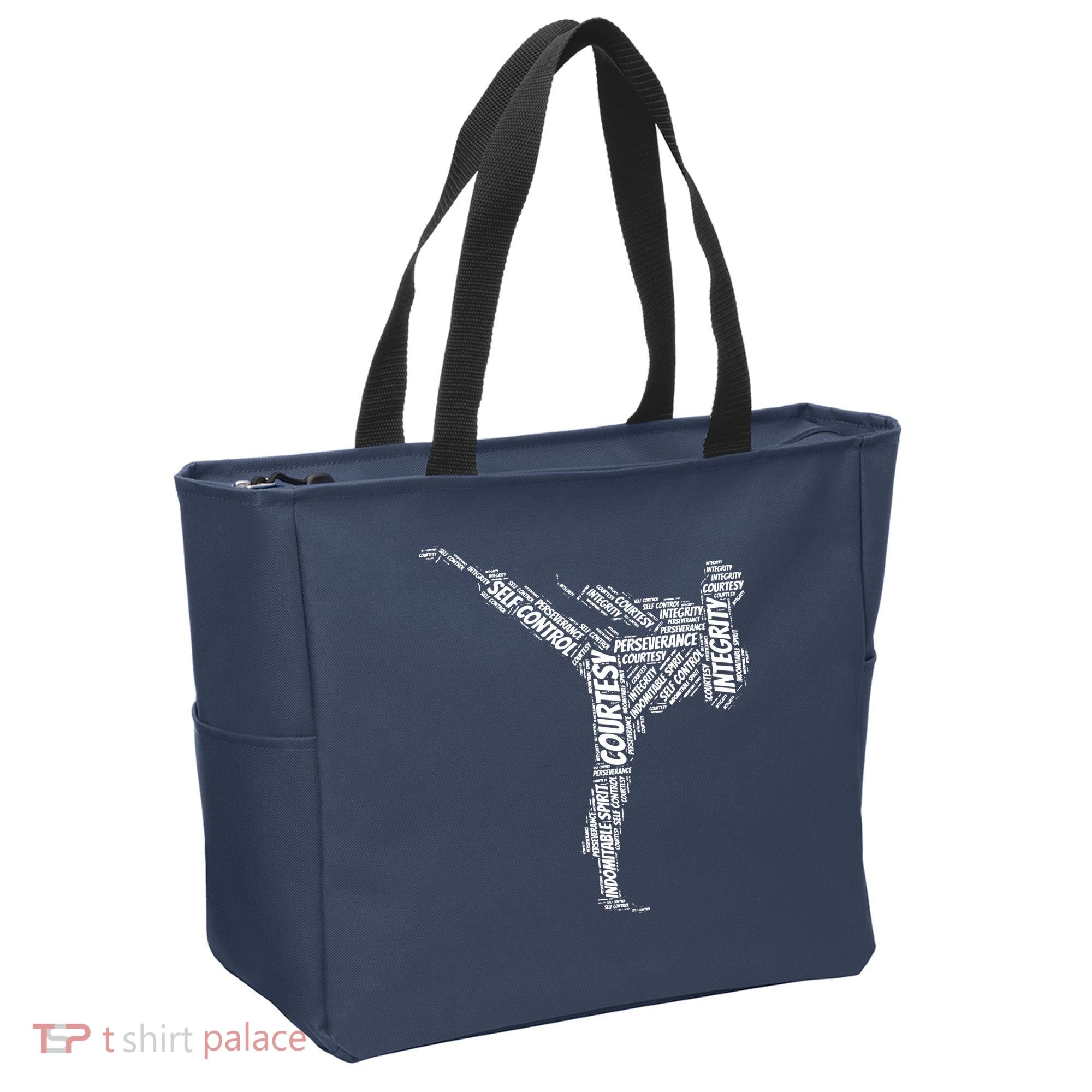 Taekwondo Fighter 5 Tenets Of TKD Martial Arts Tote Bag