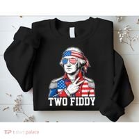 Two Fiddy American Revolution George Washington 250 Years Sweatshirt thumb 2