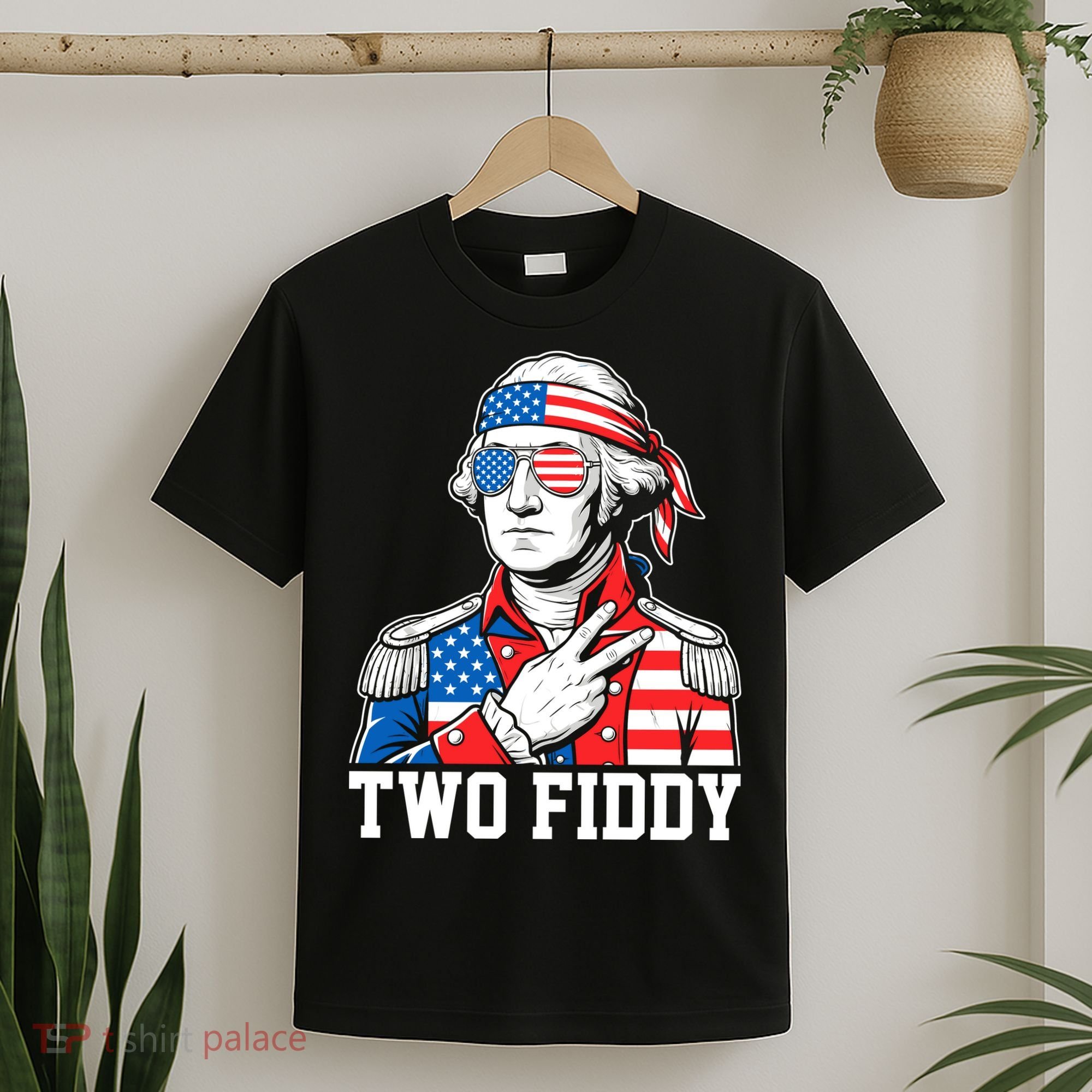 Two Fiddy American Revolution George Washington 250 Years T-Shirt