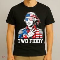 Two Fiddy American Revolution George Washington 250 Years T-Shirt thumb 3