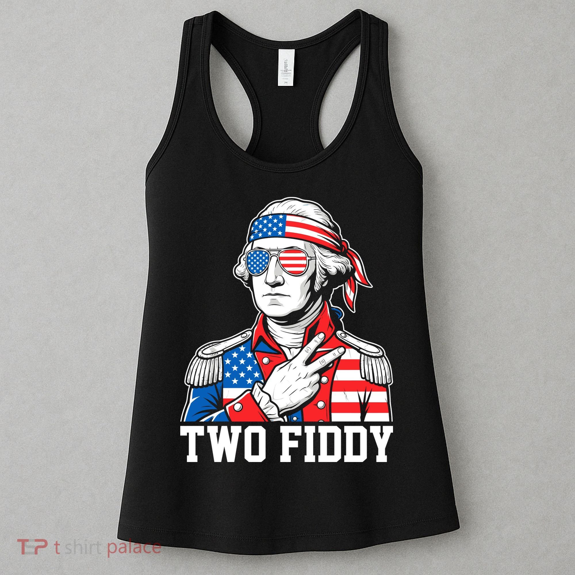 Two Fiddy American Revolution George Washington 250 Years Women's Tank Top