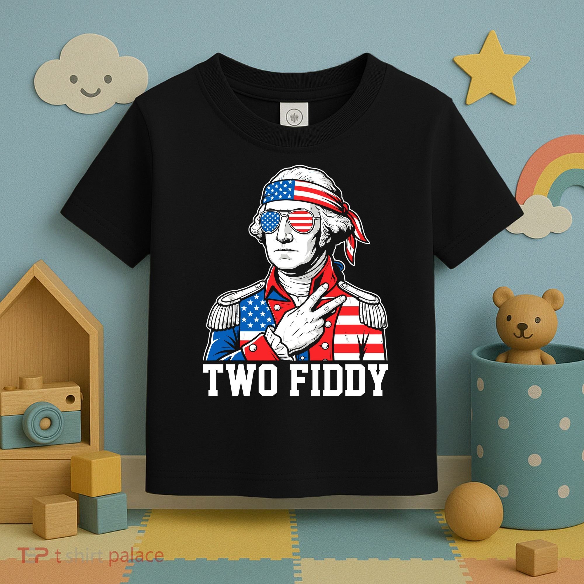 Two Fiddy American Revolution George Washington 250 Years Toddler T-Shirt